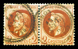 N°26Ae, 2c rouge-brun: boule blanche sous le cou tenant à normal. ...