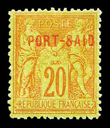 N°9A, 20c brique sur vert. SUP (certificat) Qualité: ** Cote: 600 ...