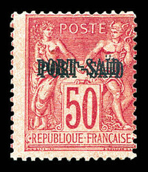 N°15a, 50c rose, double surcharge. SUP (signé Calves/certificats) ...