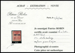 N°15a, 50c rose, double surcharge. SUP (signé Calves/certificats) ...