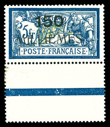 N°48a, 150m sur 5f bleu et chamois, Surcharge 't' au lieu du 2ème ...