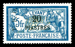 N°20, 20 pi s 5f bleu et chamois, très bon centrage, TB (signé ...