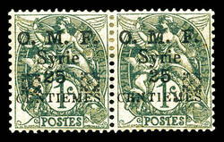 N°48Ba, 25c sur 1c: Double fleuron noir tenant à normal. TTB ...