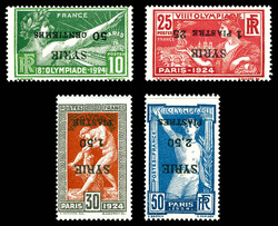 N°122a/125a, Série JO de Paris 1924: Surcharge renversée. SUP ...