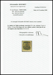 N°4a, 5c sur 20c, surcharge renversée sur son support. SUP ...