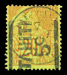 N°4b, 5c sur 20c, surcharge verticale de bas en haut. SUP (signé ...