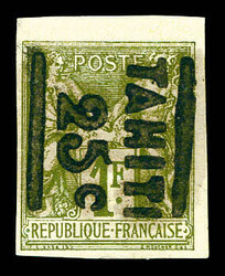 N°6c, 25c sur 1f, surcharge de haut en bas. SUP. R. (certificats) ...