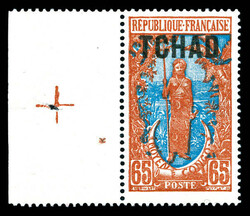 N°41a, 65c brun-jaune et bleu: sans surcharge A.E.F, bord de feuille ...