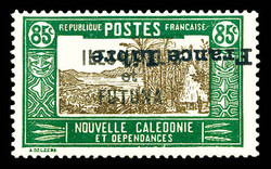 N°113a, 85c vert et sépia: surcharge FRANCE LIBRE renversée. SUP ...