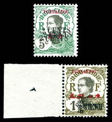 N°50a et 53a, Double surcharge et triple surcharge, les 2 valeurs ...