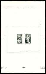 N°876/877, Paire croix rouge de 1950: Epreuve collective en noir sur ...