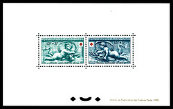 N°937/938, Blocs Spéciaux: Paire Croix Rouge, tirage 18 exemplaires ...