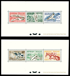 N°960/965, Blocs Spéciaux: Jeux Olympiques d'Helsinki: 2 feuillets ...