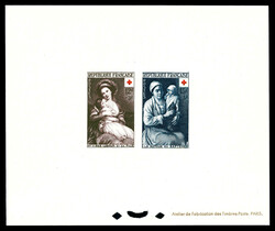 N°966/967, Paire Croix rouge de 1953 en épreuve collective. Tirage ...