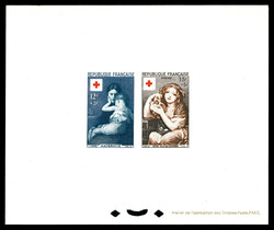 N°1006/1007, Paire croix rouge de 1954 en épreuve d'artiste, tirage ...