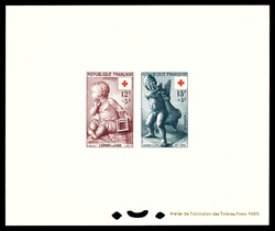 N°1048/1049, Paire Croix rouge de 1955 en épreuve collective. ...