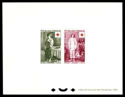 N°1089/1090, Paire croix rouge de 1956 en épreuve collective, ...