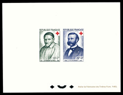 N°1187/1188, Paire Croix rouge de 1958 en épreuve collective, ...
