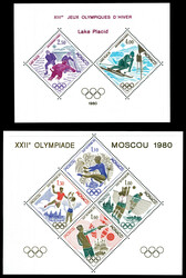 N°11/12, MONACO BLOCS SPECIAUX, JO de Moscou et Lake Placid, TB ...