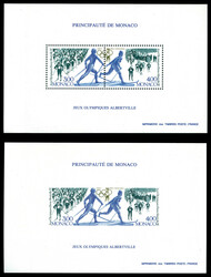 N°15/15a, MONACO BLOCS SPECIAUX, JO d'Alberville de 1991 dentelé et ...