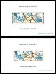 N°16/16a, MONACO BLOCS SPECIAUX, JO de Barcelone, dentelé et non ...
