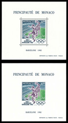 N°18/18a, MONACO BLOCS SPECIAUX, JO de Barcelone: dentelé et non ...