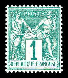N°61, 1c vert, fraîcheur postale, TRES BON CENTRAGE, SUP ...