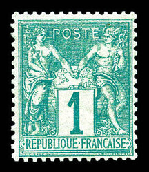 N°61, 1c vert, fraîcheur postale. TTB Qualité: **