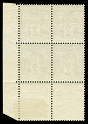N°62, 2c vert type I en bloc de quatre exemplaires coin de feuille, ...