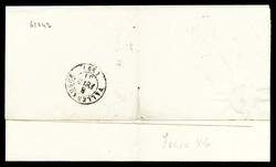 N°1, 10c bistre en paire obl grille + càd de MONTPELLIER sur faire ...