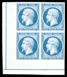 Essai 25c Présidence, bloc de quatre cdf avec double filet ...