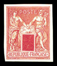 Sage Type I, essai en carmin sans faciale, SUPERBE. R.R. (signé ...