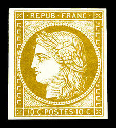 N°1a, 10c bistre-brun, très frais. SUP (signé Brun/certificat) ...