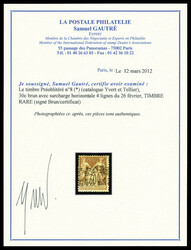 N°8a, 30c brun surchargé 4 lignes du 26 fevrier horizontale, R.R.R. ...