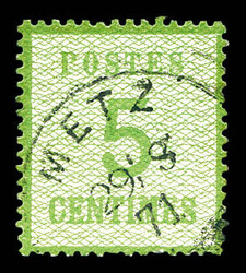 N°4b, 5c vert-jaune, surcharge renversée. TTB (signé ...