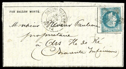 LE DAGUERRE: 20c Lauré, càd du 10 nov 1870 sur Gazette des Absents ...