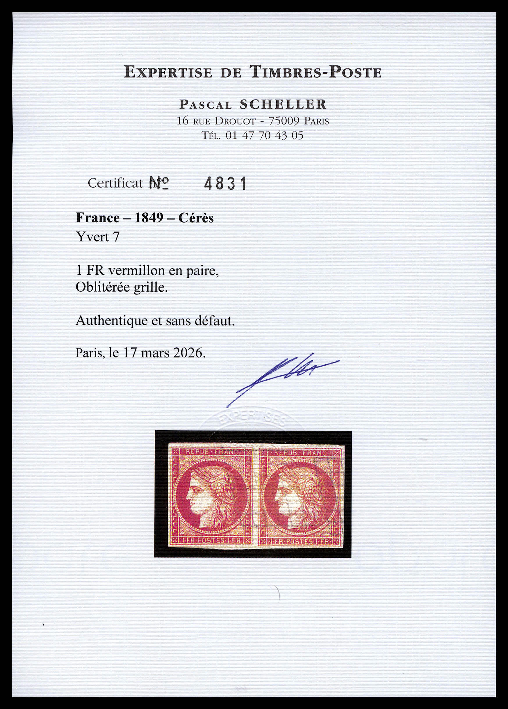 Image 2 for lot number 179 for La Postale Philatélie 54th Auction