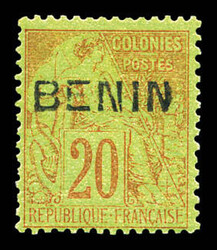 N°7, 20c brique sur vert. TB (signé Brun) Qualité: * Cote: 315 ...