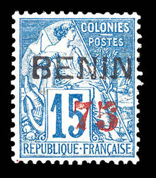 N°16, 75 sur 15c bleu, tirage 500 exemplaires, SUP. R. (certificat) ...