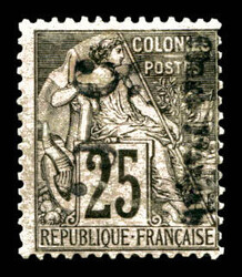N°4Aa, 5c sur 25c type II, surcharge verticale (de haut en bas). TB ...