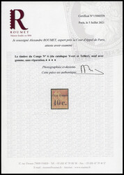 N°6, 10c sur 40c rouge-orange, R.R.R, SUPERBE (signé ...