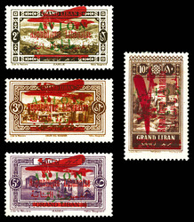 N°31c/35a, 2pi sépia, 3pi brun, 5pi violet et 10pi brun-lilas: les ...