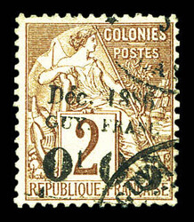 N°2, 0.05 sur 2c de 1881. SUP (signé Brun/certificat) Qualité: ...