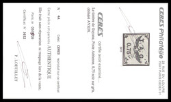 N°4A, 75c noir sur gris. TB. R. (signé Scheller/certificats) ...