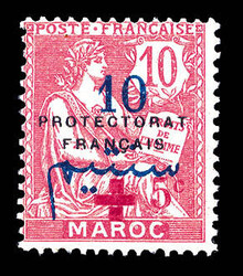 N°58, +5c sur 10c, fraîcheur postale, SUP (signé ...