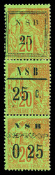 Nos 10 + 13 + 16, Les trois types se tenant. en bande de trois ...