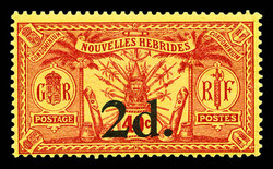 N°69, 2 d. sur 40 centimes, SUP (certificat) Qualité: ** Cote: 1000 ...