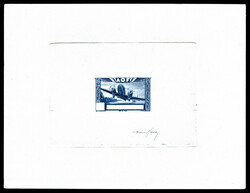 1942, épreuve d'artiste en bleu sans légende. TTB (certificat) ...