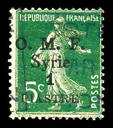 N°1, 1 pi s 5c vert. TB (signé Brun) Qualité: * Cote: 290 euros