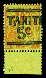 N°4a, 5c sur 20c, surcharge renversée bdf, très bon centrage. SUP ...